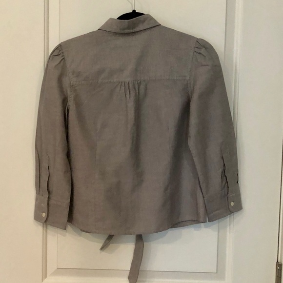 LUX Oxford Shirt with 3/4 sleeves and tie bottom - Picture 3 of 6